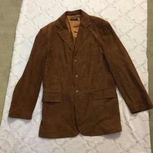 Barney’s New York brown suede leather jacket